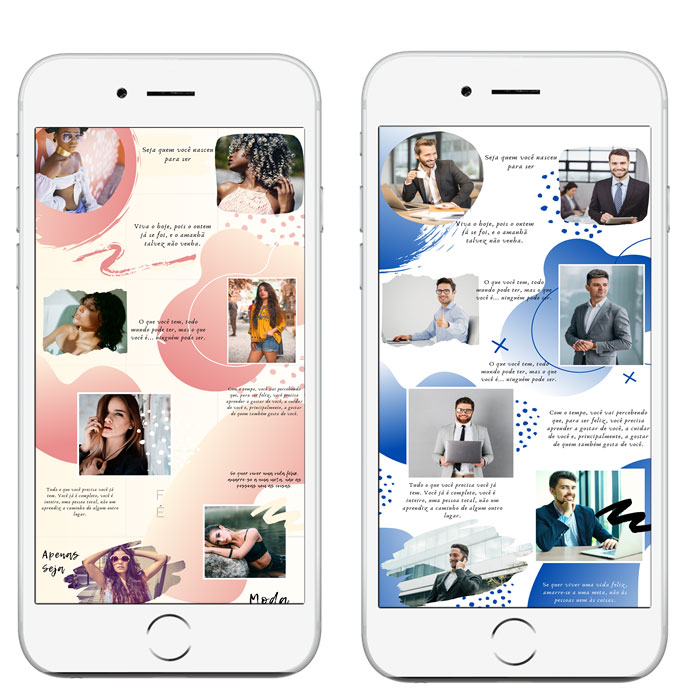 Exemplo de feed organizado no Canva Design